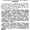 Einleitung des Verfahrens zur Todeserklärung von Julius und Adele Körner, Amtsblatt St. Pölten, XVII. Jg, Nr. 4, 15. 2. 1948