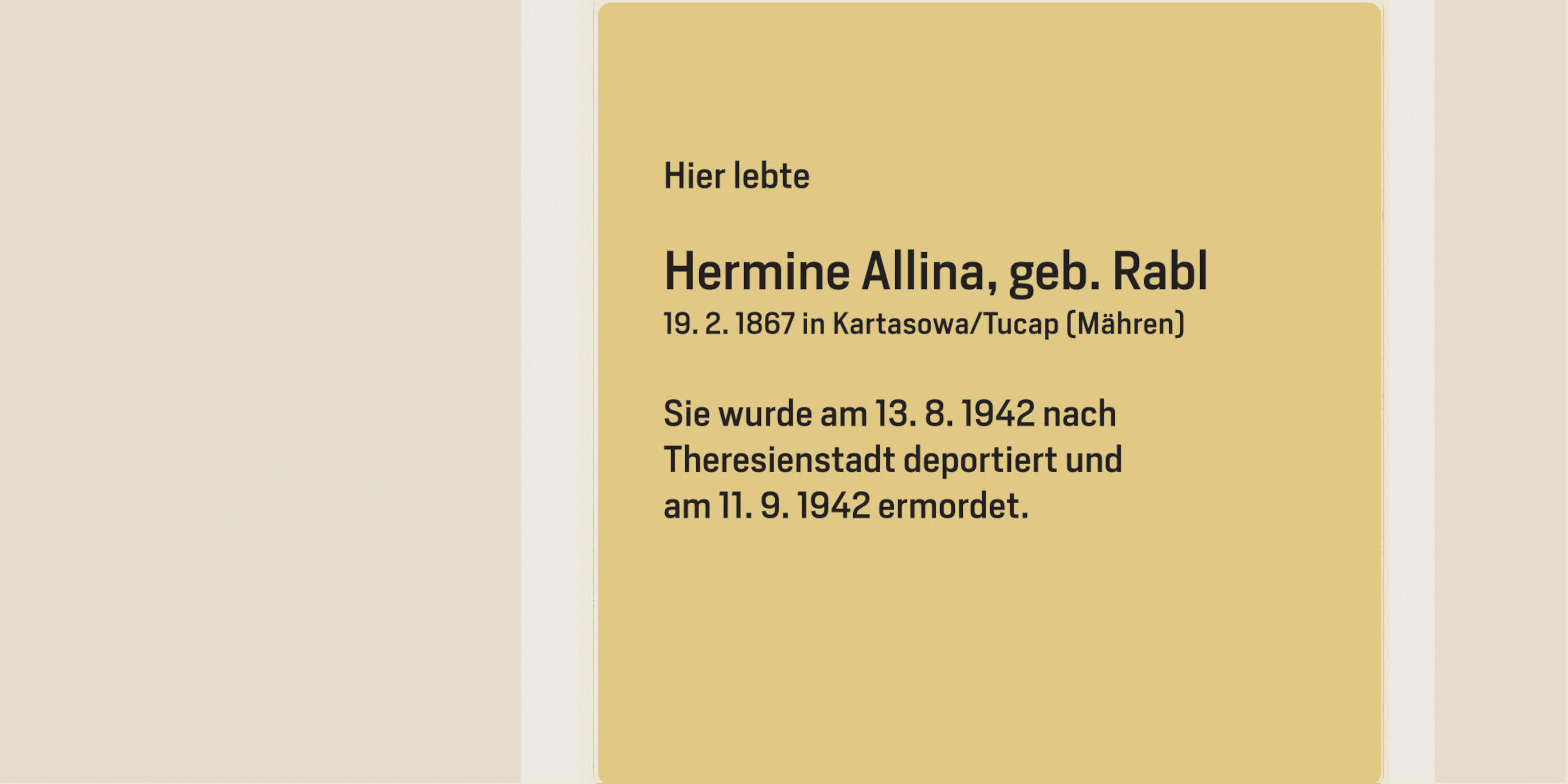 Stein der Erinnerung für Hermine Allina