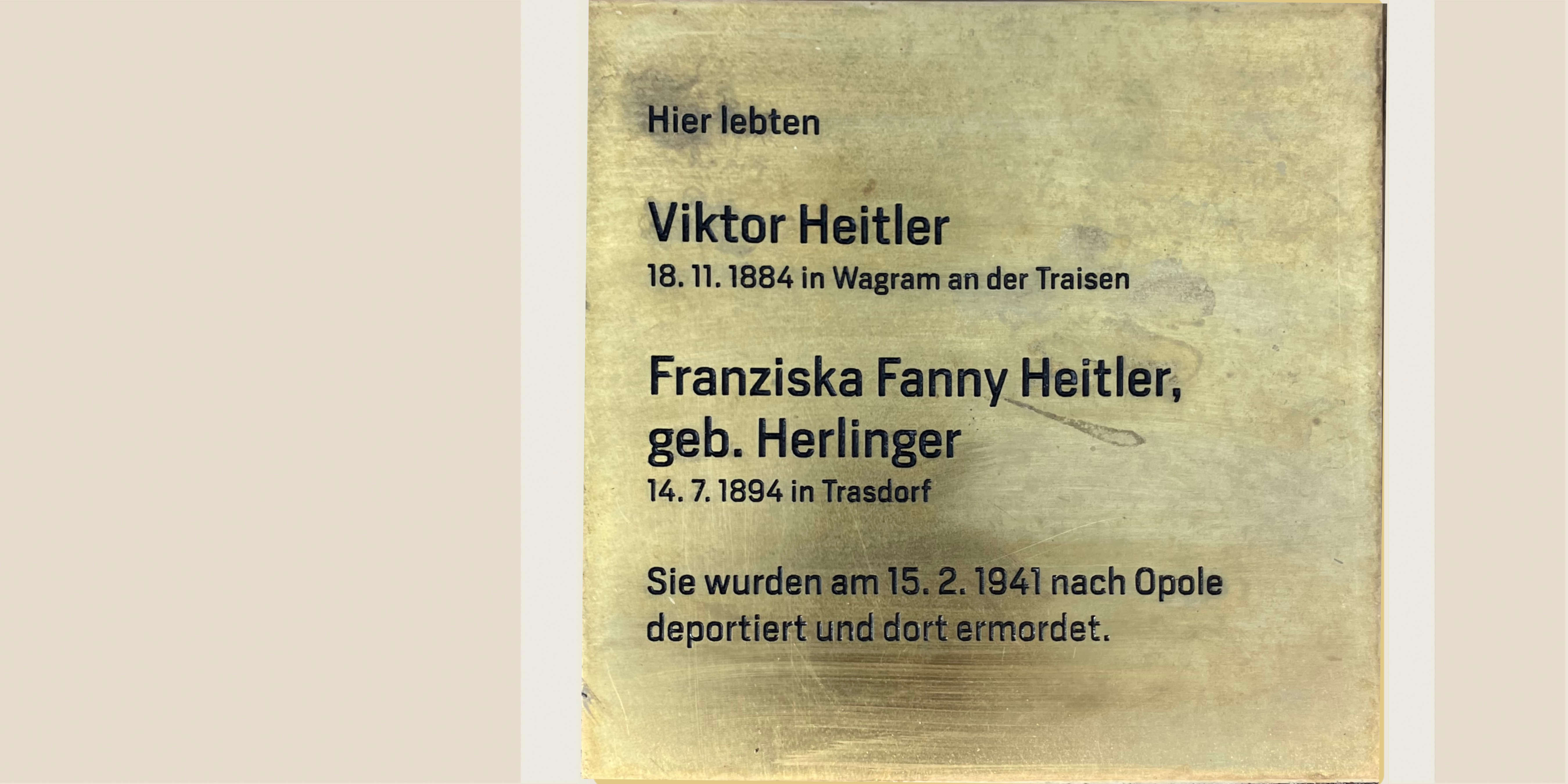 Steine der Erinnerung 2025 - Viktor und Franziska Heitler