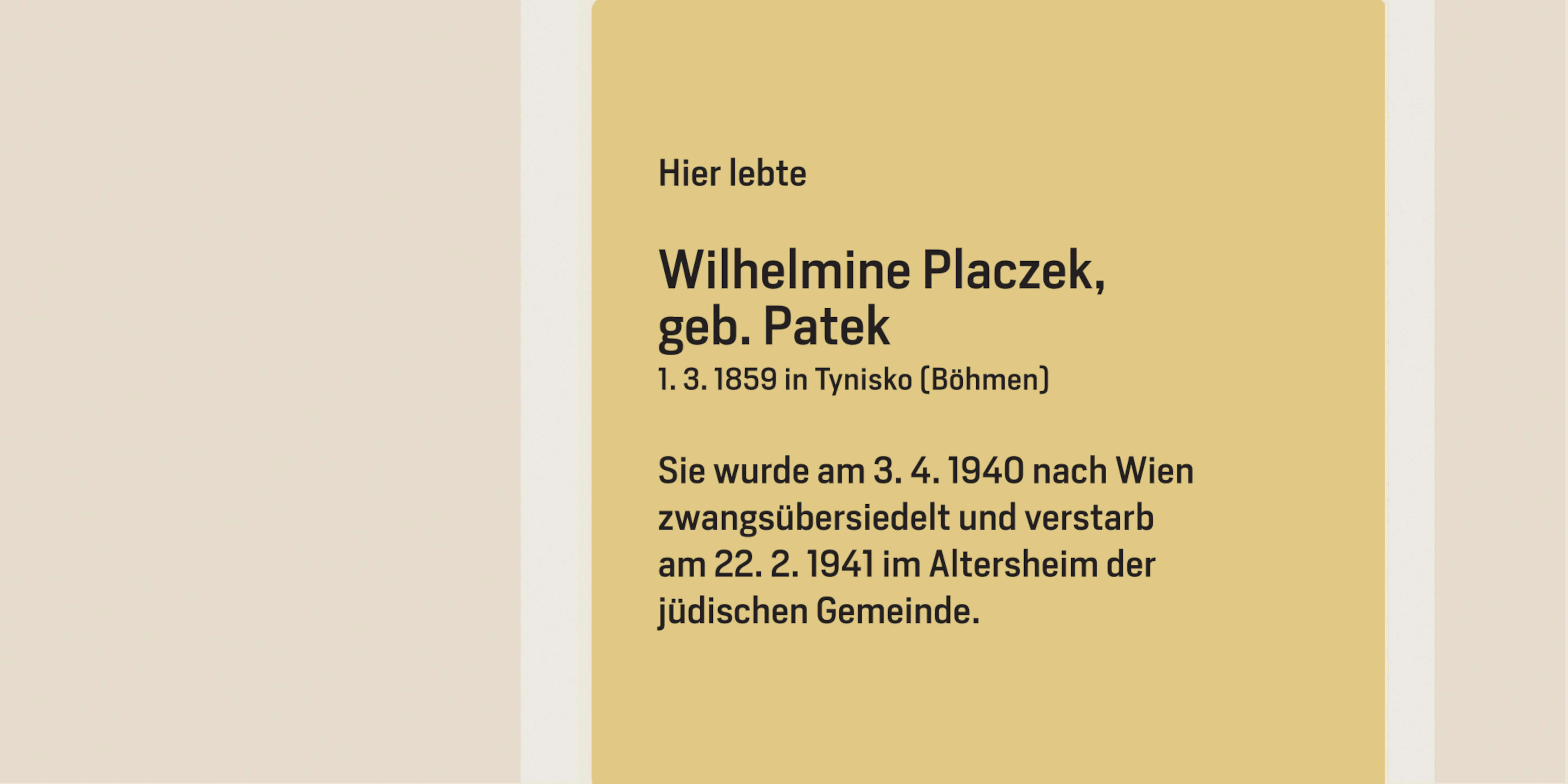Stein der Erinnerung für Wilhelmine Placzek