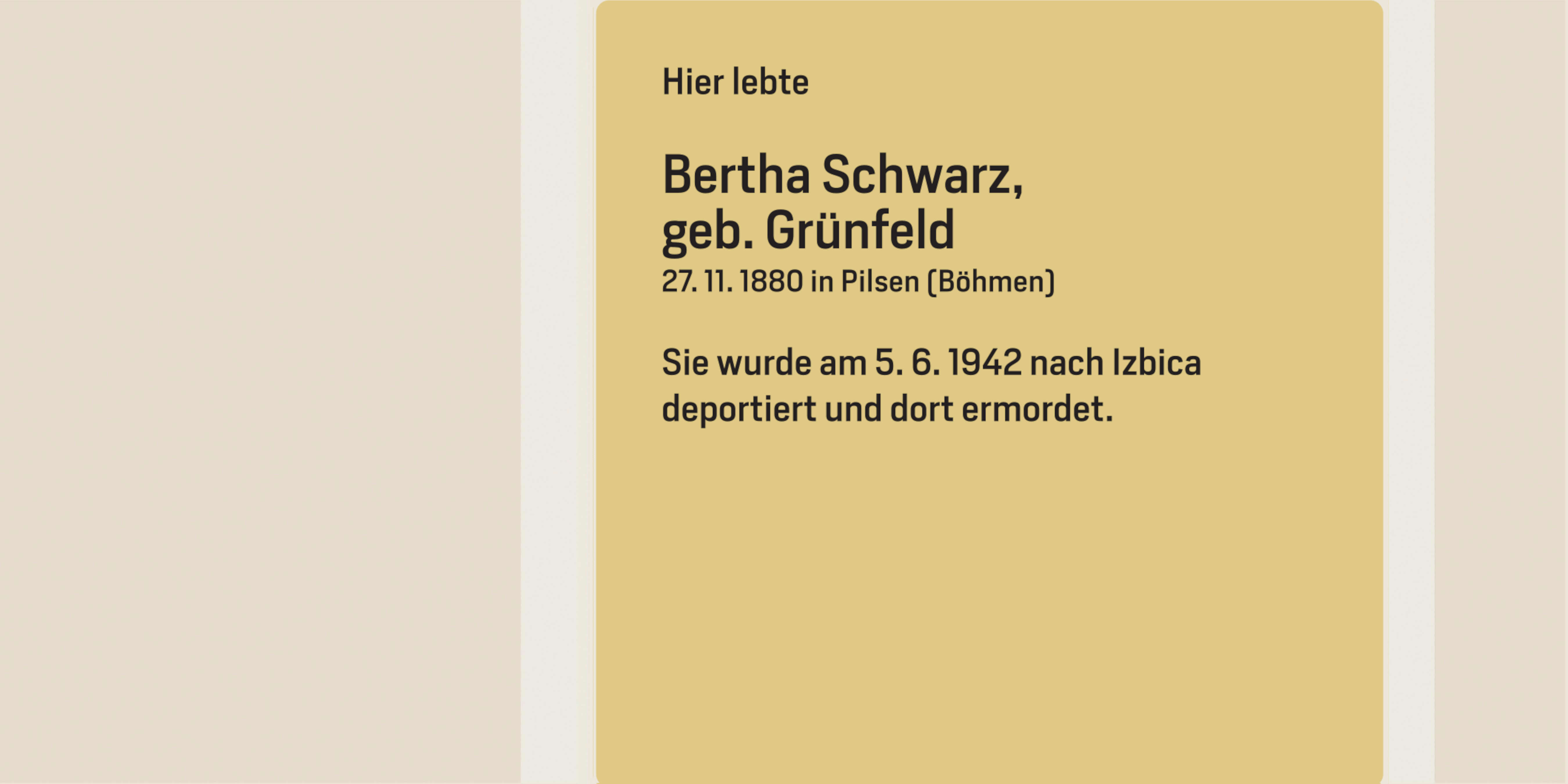 Stein der Erinnerung für Bertha Schwarz