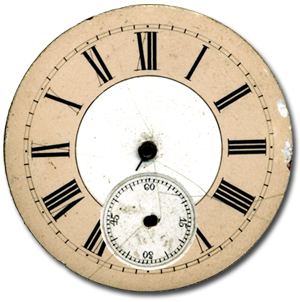 Eine Uhr ohne Zeiger hält die Zeit an, unterbricht sie, löscht sie aus: Sinnbild eingefrorener, verschütteter Erinnerung.